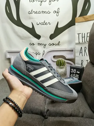 Adidas SL 72 灰白青 复古生活风格运动鞋 5
