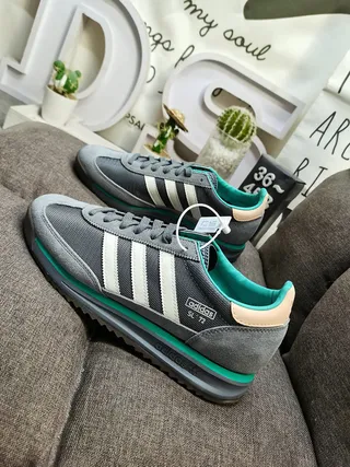 Adidas SL 72 灰白青 复古生活风格运动鞋 7