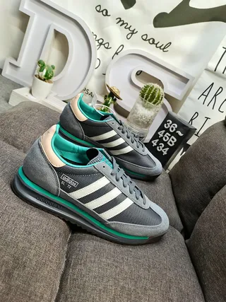 Adidas SL 72 灰白青 复古生活风格运动鞋 9