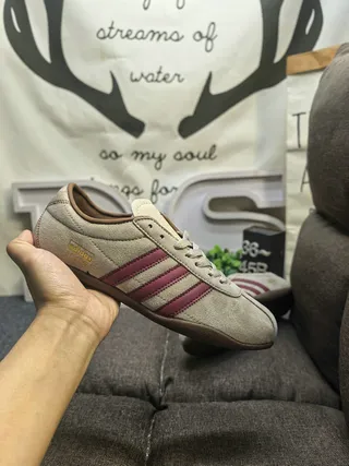 Adidas Spezial Beige and Burgundy Suede Lifestyle Sneakers 5