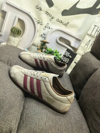 Adidas Spezial Beige and Burgundy Suede Lifestyle Sneakers 7
