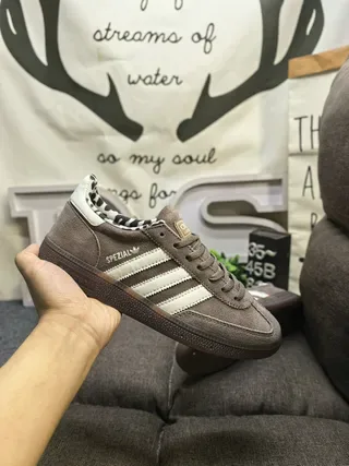 Adidas Spezial Brown Beige Suede Upper Three White Stripes Lifestyle Sneakers 5