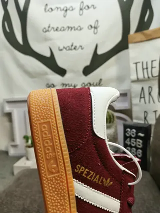 Adidas Spezial Burgundy Suede White Stripes Lifestyle Sneakers 3
