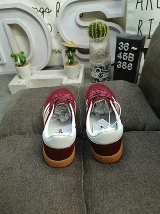 Adidas Spezial Burgundy Suede White Stripes Lifestyle Sneakers 8