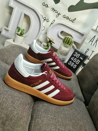 Adidas Spezial Burgundy Suede White Stripes Lifestyle Sneakers 9