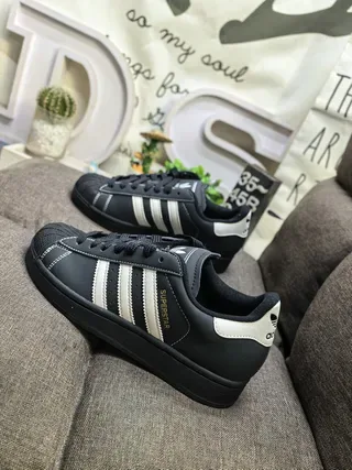 Adidas Superstar Black and Off-White Lifestyle Sneakers 7