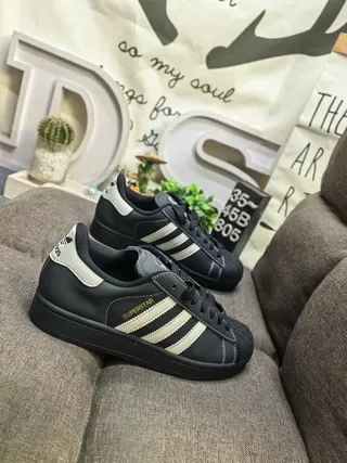 Adidas Superstar Black and Off-White Lifestyle Sneakers 9