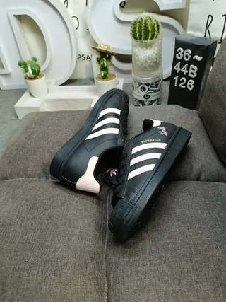 Adidas Superstar Black and Pink Smile Lifestyle Sneakers 6
