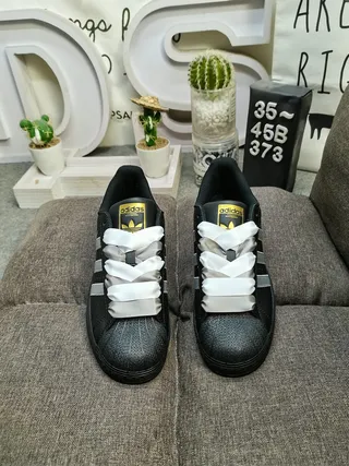 Adidas Superstar Black and Silver Metallic Lifestyle Sneakers 10