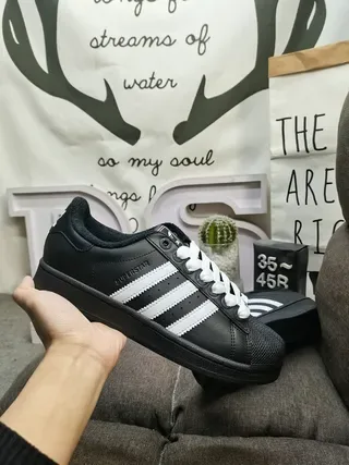 Adidas Superstar Black and White Lifestyle Sneakers 5