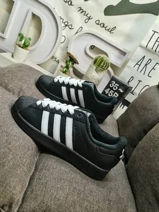 Adidas Superstar Black and White Lifestyle Sneakers 7