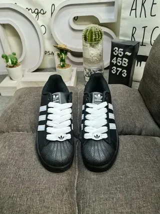 Adidas Superstar Black and White Lifestyle Sneakers 10