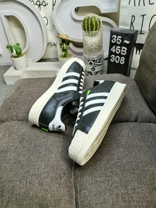 Adidas Superstar Black White Shell-Toe Three-Stripe Side Lifestyle Sneakers 6