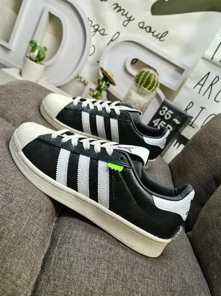 Adidas Superstar Black White Shell-Toe Three-Stripe Side Lifestyle Sneakers 7