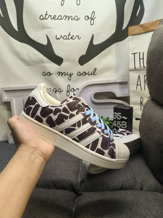 Adidas Superstar Giraffe-Print Light Blue Lace Lifestyle Sneakers 5