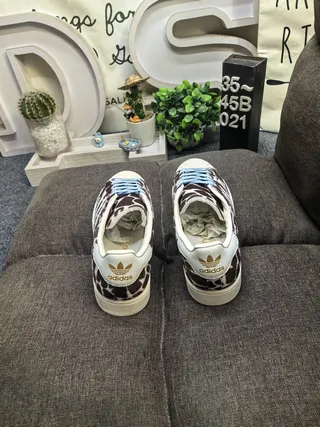 Adidas Superstar Giraffe-Print Light Blue Lace Lifestyle Sneakers 8