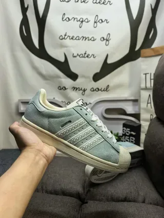 Adidas Superstar Mint Green Suede Lifestyle Sneakers 5