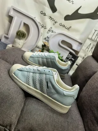 Adidas Superstar Mint Green Suede Lifestyle Sneakers 7