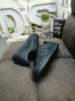 Adidas Superstar Monochrome Black Lifestyle Sneakers 6