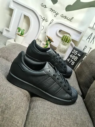 Adidas Superstar Monochrome Black Lifestyle Sneakers 9