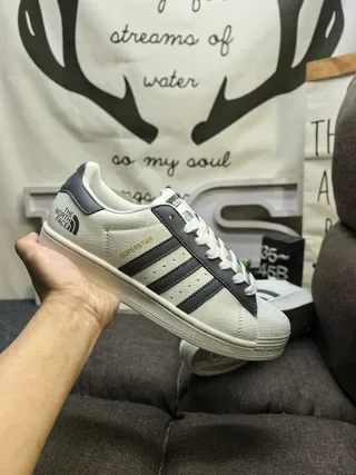 Adidas Superstar Off-White and Gray Lifestyle Sneakers 5