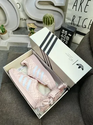 Adidas Superstar Quilted Dusty Pink Light Blue Lifestyle Sneakers 3