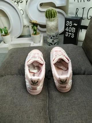 Adidas Superstar Quilted Dusty Pink Light Blue Lifestyle Sneakers 8