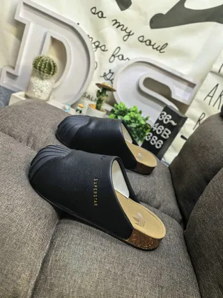 Adidas Superstar Slipper Black Cork Sole Slippers 7