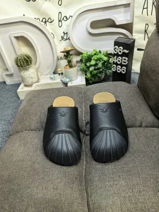 Adidas Superstar Slipper Black Cork Sole Slippers 10