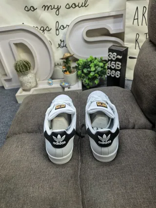 Adidas Superstar White and Black Lifestyle Sneakers 8