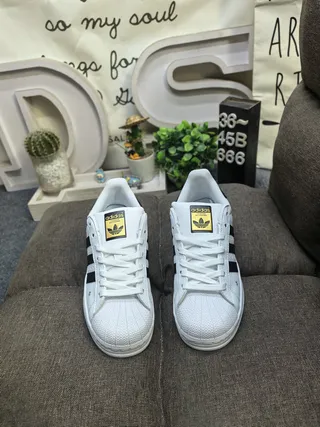 Adidas Superstar White and Black Lifestyle Sneakers 10