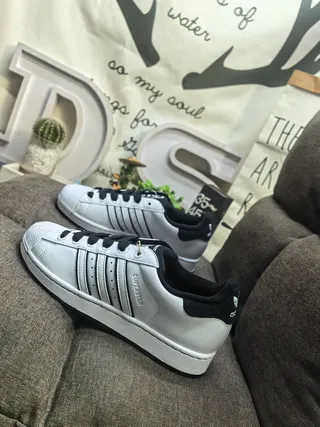 Adidas Superstar White and Black Lifestyle Sneakers 7