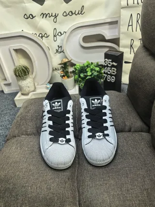 Adidas Superstar White and Black Lifestyle Sneakers 10