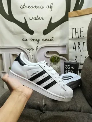 Adidas Superstar White and Black Lifestyle Sneakers 5