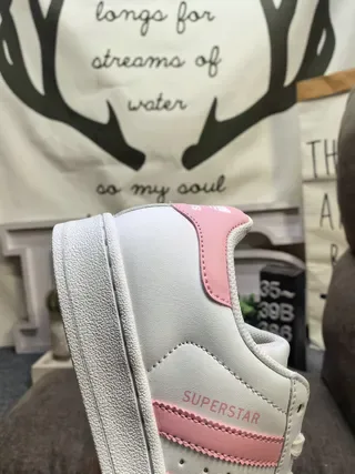 Adidas Superstar White and Pink Lifestyle Sneakers 3