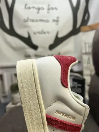Adidas Superstar White and Red Lifestyle Sneakers 3