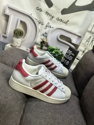 Adidas Superstar White and Red Lifestyle Sneakers 9