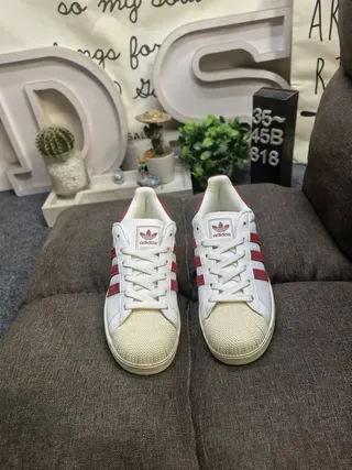 Adidas Superstar White and Red Lifestyle Sneakers 10