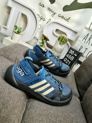 Adidas Terrex Beige Black Mesh Upper Three-Stripe Branding Lifestyle Sneakers 19