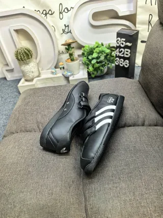 Adidas Tokyo Black Laceless Three-Stripe Lifestyle Sneakers 6