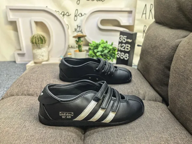 Adidas Tokyo Black Laceless Three-Stripe Lifestyle Sneakers 11