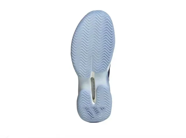 Adidas White and Navy Three-Stripe Mesh Performance Sneaker 2