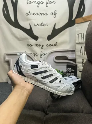 Adidas White Black Lightweight Mesh Upper Three-Stripe Side Panel Sneakers 5
