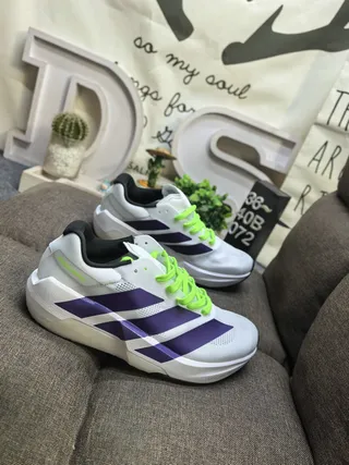 Adidas White Blue Mesh Upper Three-Stripe Side Branding Lifestyle Sneakers 9