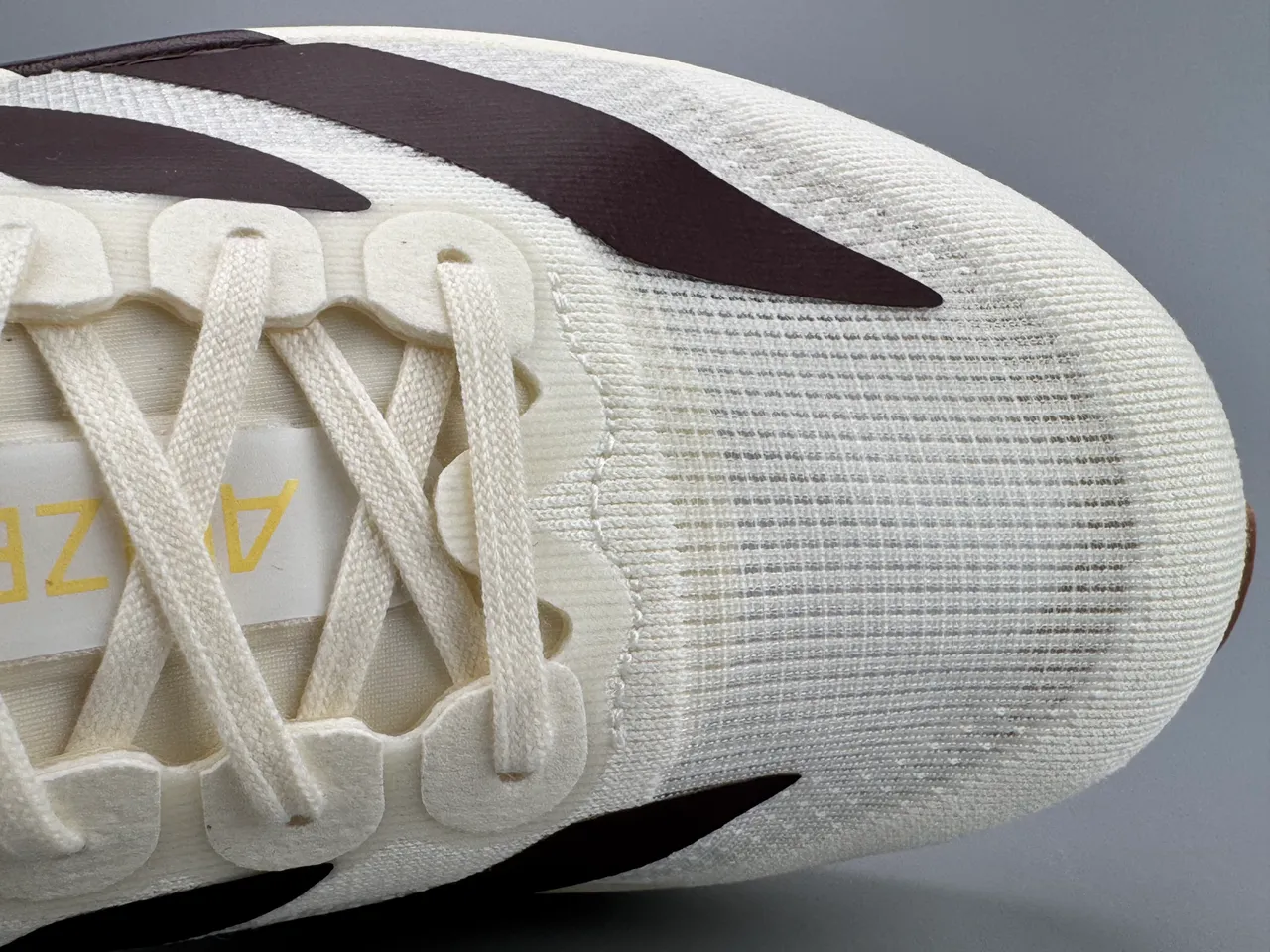 Adidas White Brown Engineered Mesh Upper Three-Stripe Side Panel Running Shoes 8