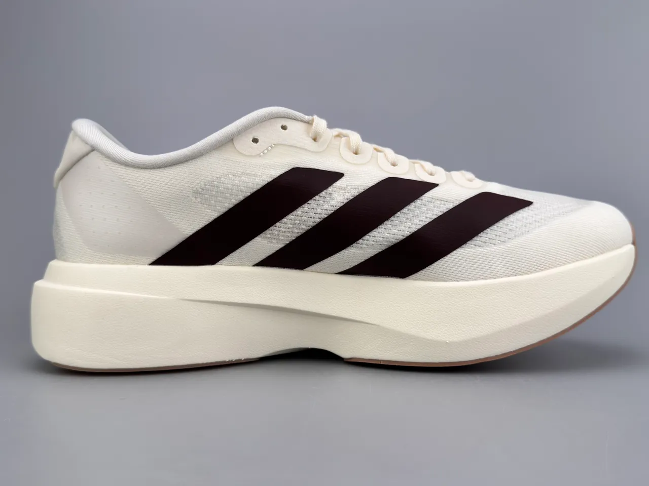 Adidas White Brown Engineered Mesh Upper Three-Stripe Side Panel Running Shoes 10