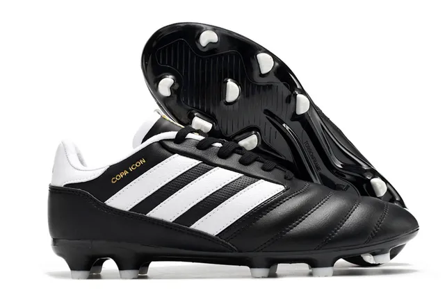 Adidas White Gold লো-কাট লেদার আপার সেলাই করা প্যানেল নির্মাণ দৃঢ় মাটির ফুটবল জুতা 2