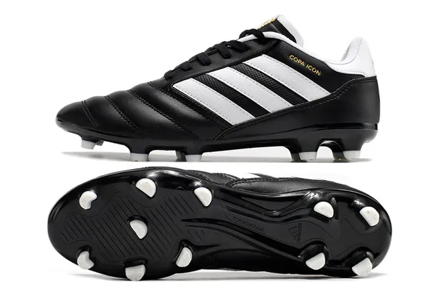 Adidas White Gold লো-কাট লেদার আপার সেলাই করা প্যানেল নির্মাণ দৃঢ় মাটির ফুটবল জুতা 3