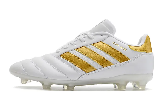 Adidas White Gold লো-কাট লেদার আপার সেলাই করা প্যানেল নির্মাণ দৃঢ় মাটির ফুটবল জুতা 12