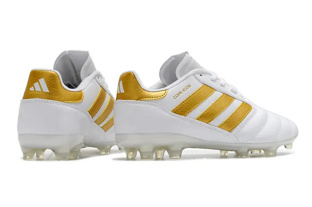 Adidas White Gold লো-কাট লেদার আপার সেলাই করা প্যানেল নির্মাণ দৃঢ় মাটির ফুটবল জুতা 14